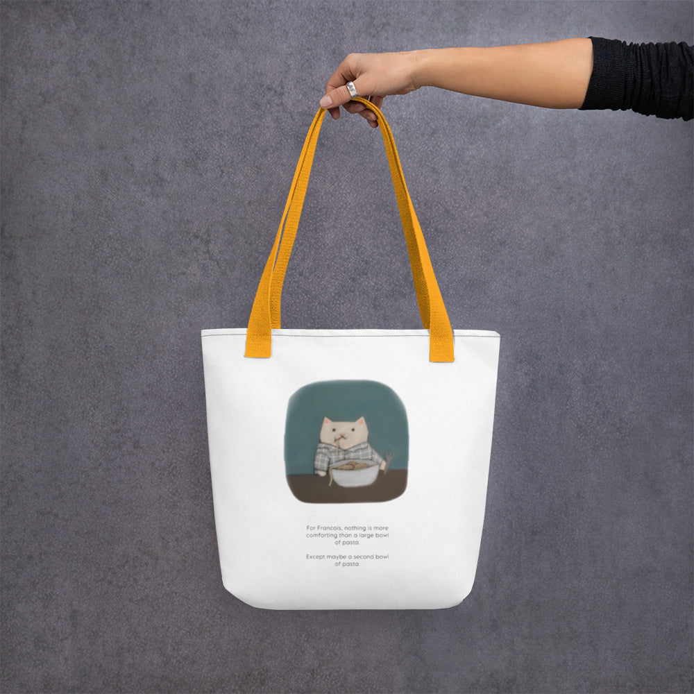 Francois Eats Carbs Tote bag