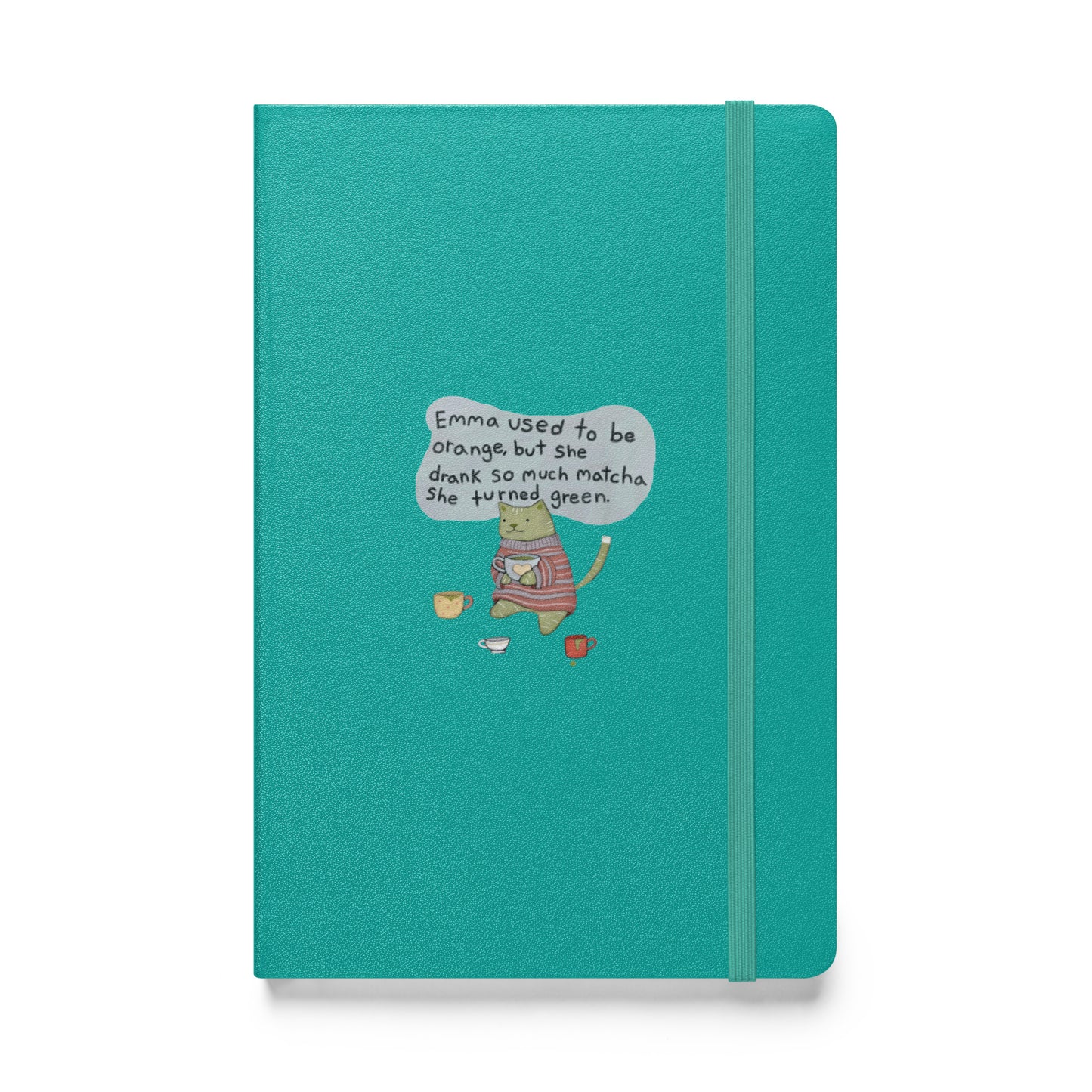 Matcha Cat Hardcover bound notebook