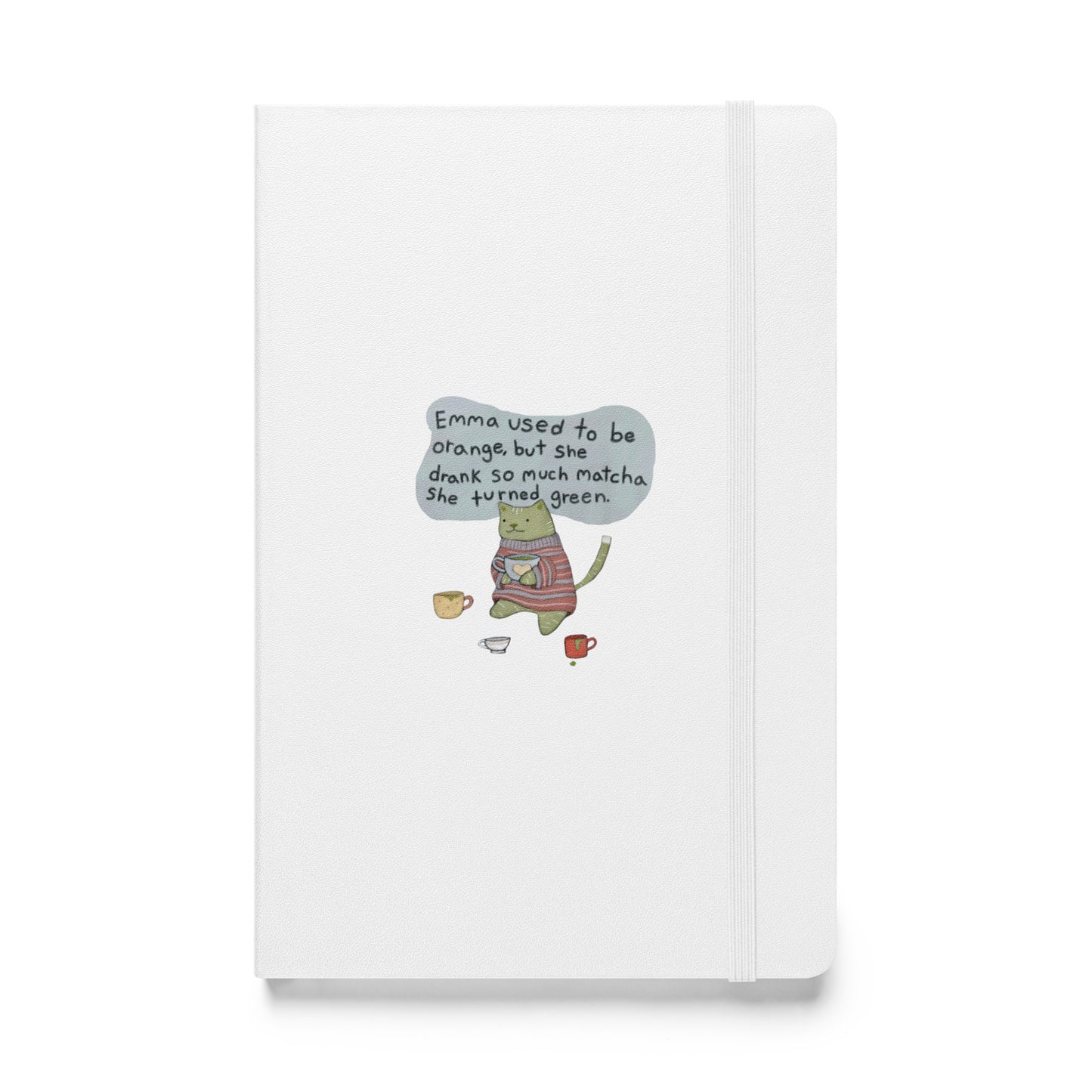 Matcha Cat Hardcover bound notebook