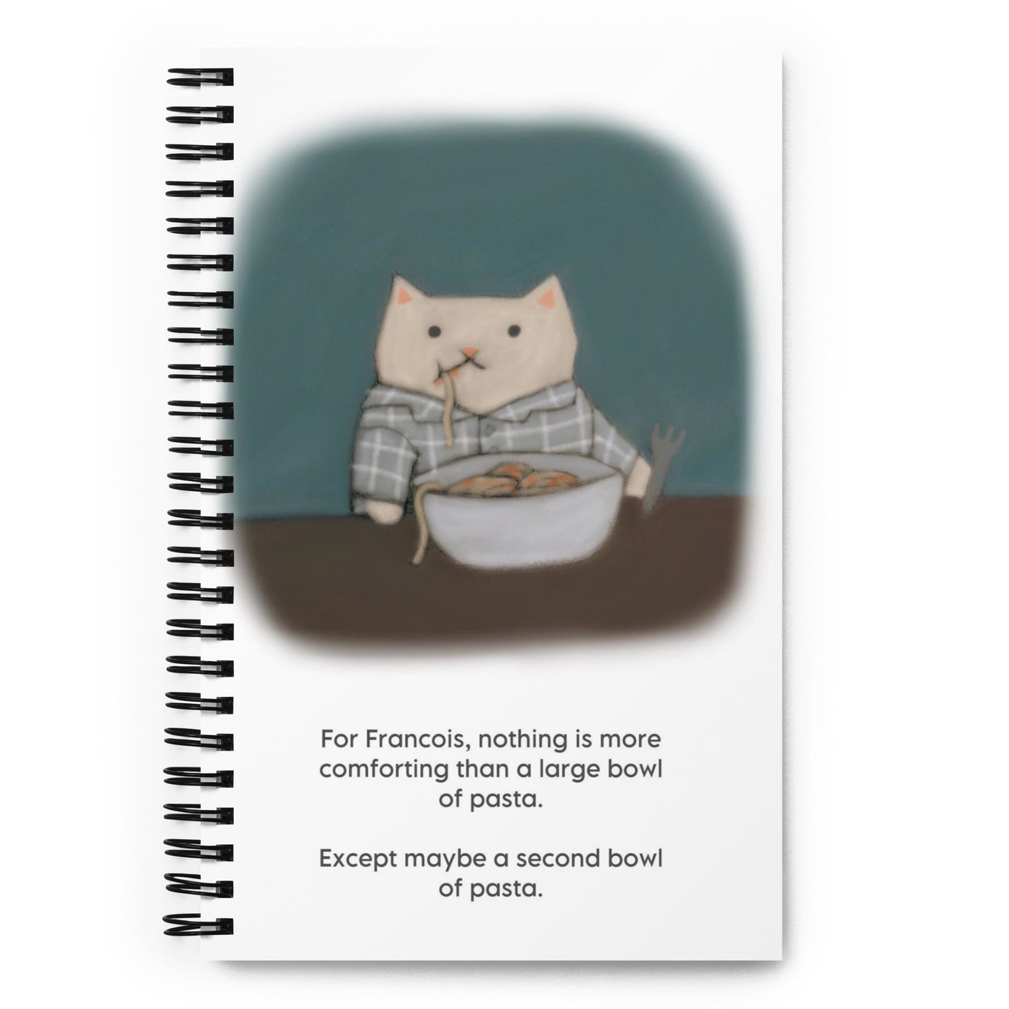 Strawberry Cat Eats Carbs Spiral notebook