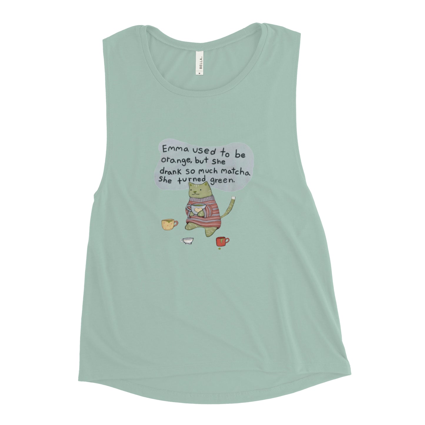 Matcha Cat Ladies’ Muscle Tank