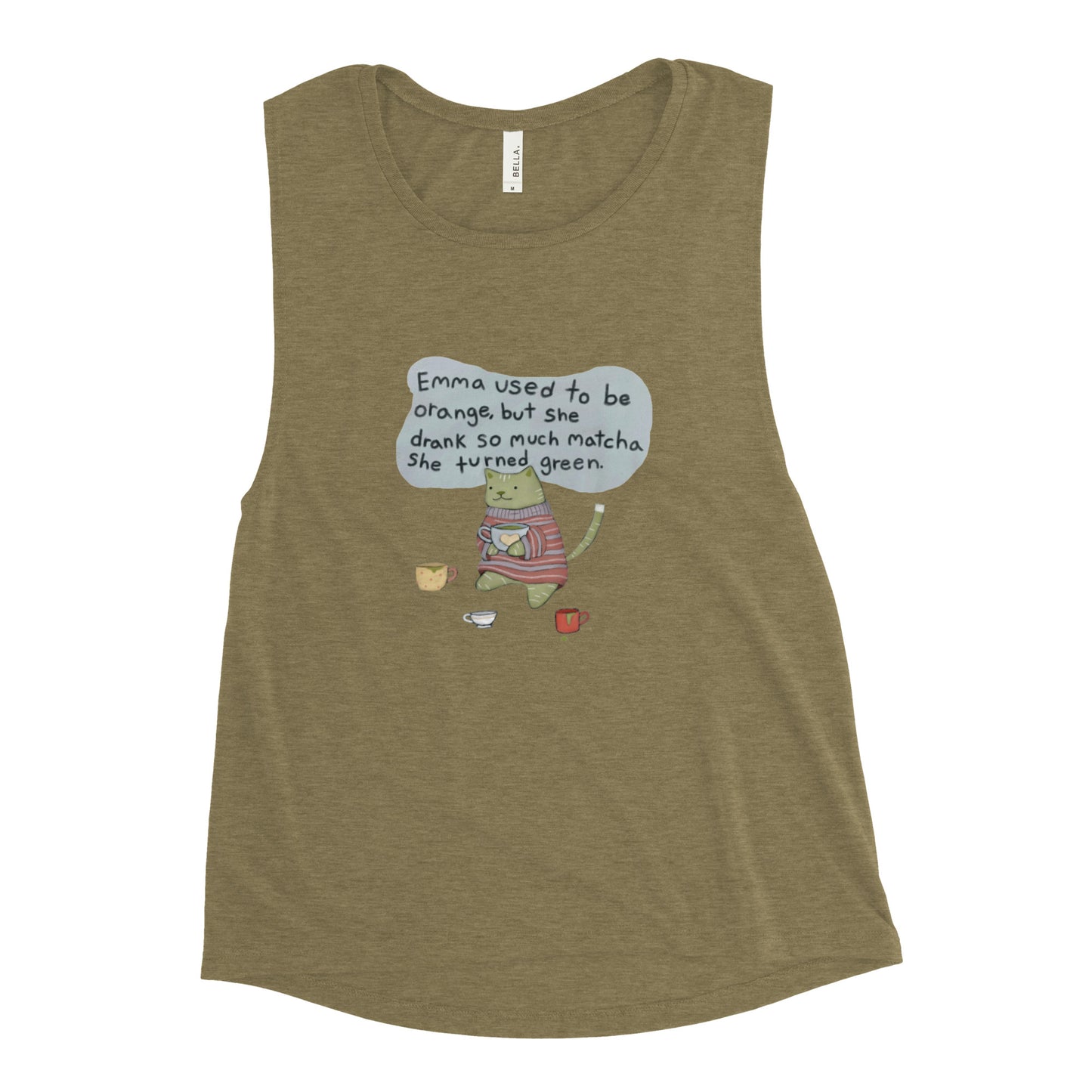 Matcha Cat Ladies’ Muscle Tank